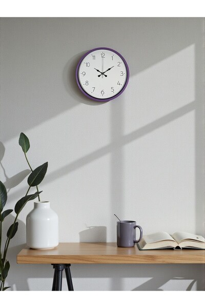 Lunaev ساعة حائط مزخرفة باللون الأرجواني مقاس 36 سم