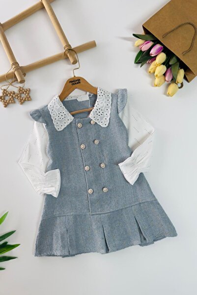 Minigimin Cicileri Rochie din tweed cu nasturi pentru fetițe, marca My Little...