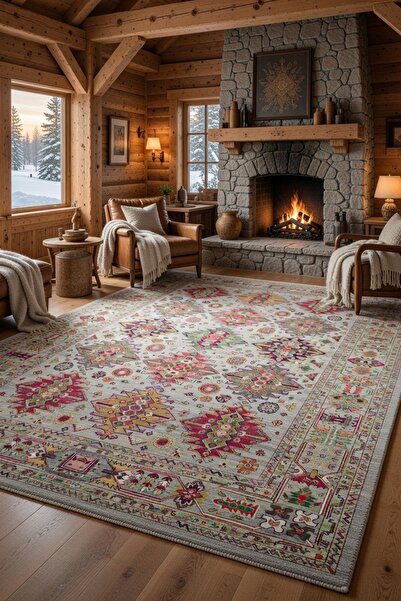 kilim home سجادة كليم عتيقة الطراز مع قاعدة مانعة للانزلاق - نمط عرقي متعدد ا...