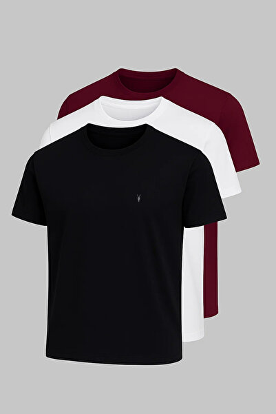 COMBİNE MİCHAİL Erkek Rahat Kısa Kollu Trend 3 Lü Tişört