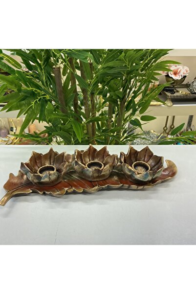 goldhomedesign Dekoratif Yapraklı Lotus 4’lü Set
