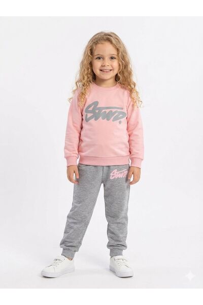 Kalyoncu Butik Stwd Printed Powder 2-Strand Cotton Children's Set