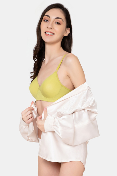 Clovia حمالة صدر مبطنة بدون أسلاك، تغطي الكوب بالكامل، بلون أخضر زيتوني