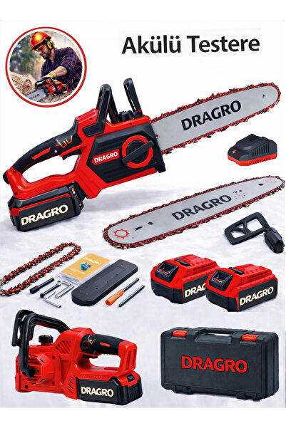 Dragro 21v Kömürsüz Dijital Gösterge Otomatik Yağlamalı Akülü Dal Kesme Budam...