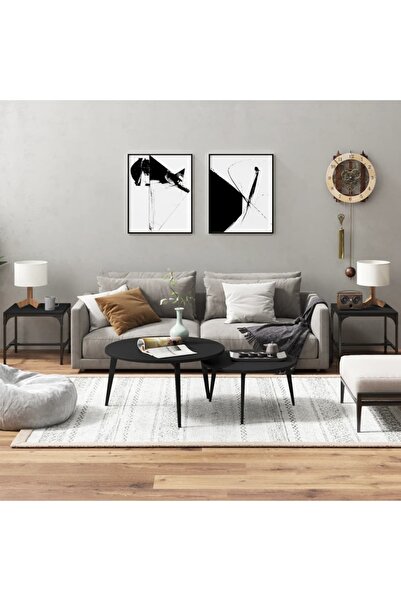 vidaxl Măsuțe laterale, 2 buc., negre, 40x40x35 cm, lemn compozit