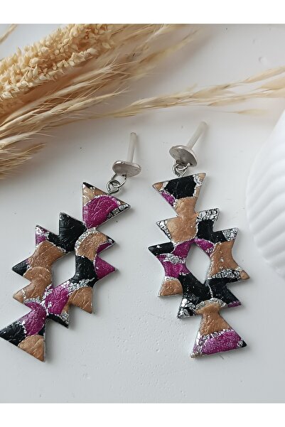 La fee aksesuar Bohemian Textured Ethnic Pattern Polymer Clay Women's Earring...