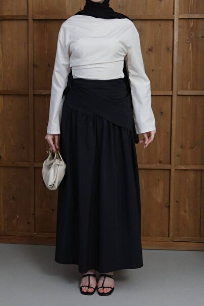 D'RECCY Women's Belted Flowered Long Skirt