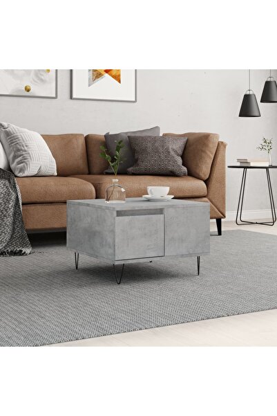 Concept Τραπεζάκι σαλονιού, γκρι σκυροδέματος, 55x55x36,5 εκ., επεξεργασμένο ...