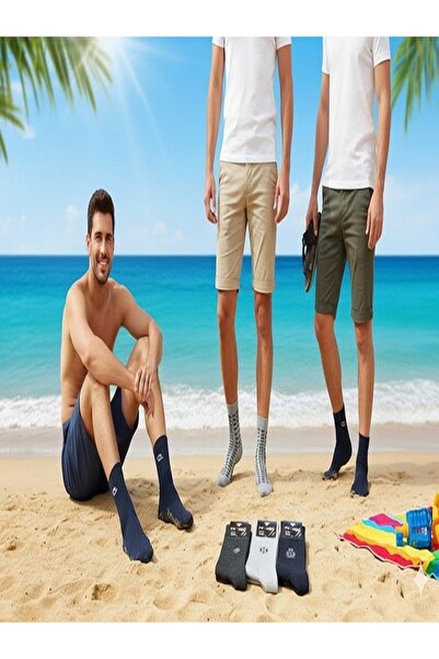 Nisa Комплект мъжки сезонни чорапи с тънък плат, които не потят - 3-парчен па...