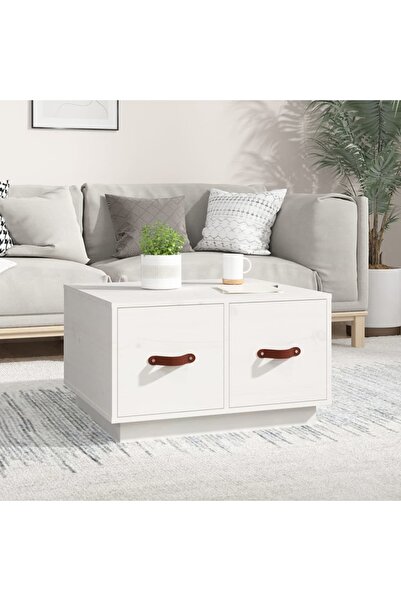 Concept Masă de cafea, albă, 60x53x35 cm, lemn masiv de pin