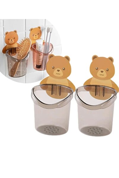 BULUT Oyuncak Ayı Figürlü Çok Fonksiyonlu Diş Fırçası Tutucu, Kalemlik, Kaşık...