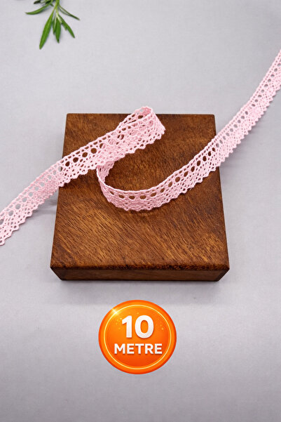 Ak Tuhafiye 10 метрів рожевої бавовняної мережива-копанакі стрічки 10 метрів,...