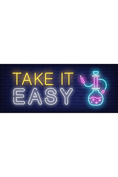 Slasa Take-It-Easy Hukka Neon Sign 70x30 cm with 6 mm Acrylic Base