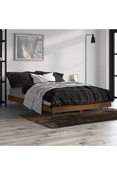 Concept Cadru de pat, stejar maro, 120x190 cm, lemn prelucrat