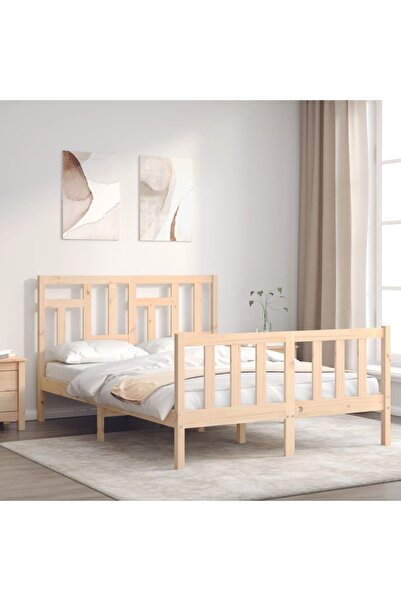 Concept Cadru de pat cu tăblie, 140x190 cm, lemn masiv