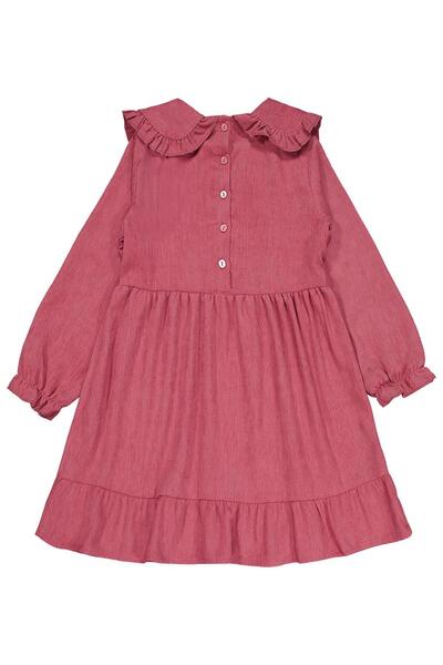 Civil Girls Eteği Fırfırlı 6-9 Yaş Elbise - Pembe 7-8 Yaş