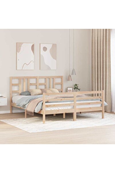 Concept Cadru de pat cu tăblie, 160x200 cm, lemn masiv