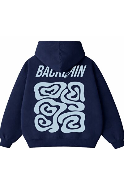 BACKLAİN Mod Style هودي كبير الحجم مطبوع بنمط ستريت ستايل من ستريت ستايل باكلاين