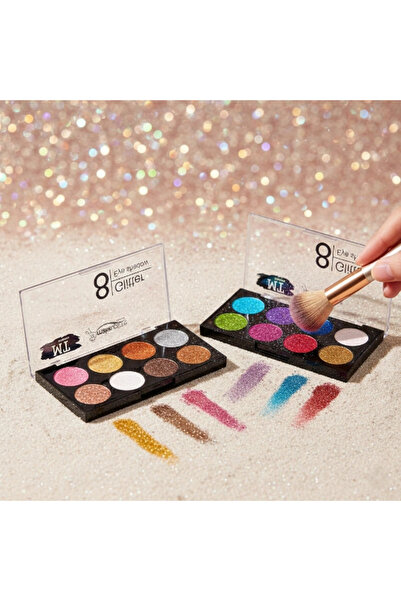 Epilons 8 Colors Glitter Eyeshadow Palette - Set of 2