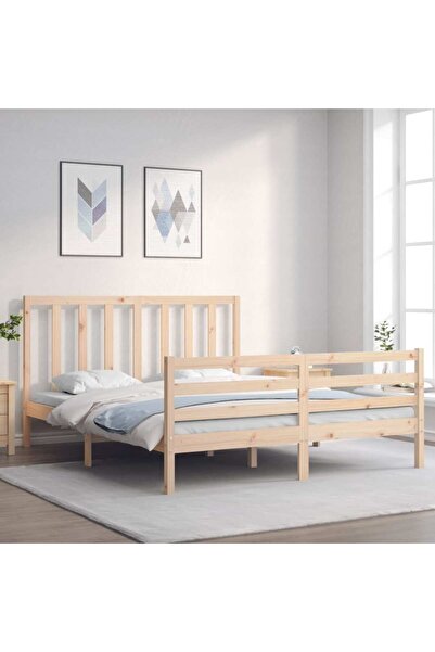 Concept Cadru de pat cu tăblie, 160x200 cm, lemn masiv