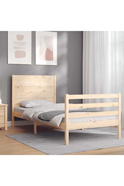 Concept Cadru de pat cu tăblie, 100x200 cm, lemn masiv