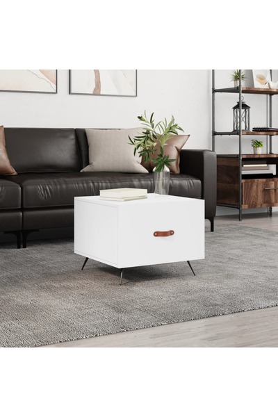 Concept Masă de cafea, albă, 50x50x40 cm, lemn compozit