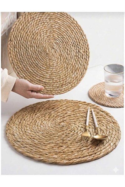 ASYA PAZARLAMA Wicker 36cm Large Size American Plate Holder, Luxury Presentat...
