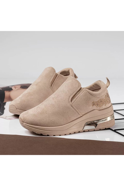 Zaira Women's khaki platform sneakers made of eco- Leather Lorelai #20108 - 40