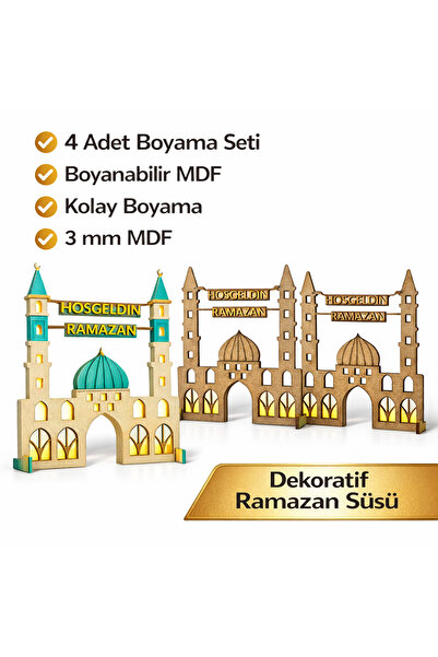 TOTTERİQ Hoşgeldin Ramazan cami temalı ahşap boyama dini aktivite okul kurs e...