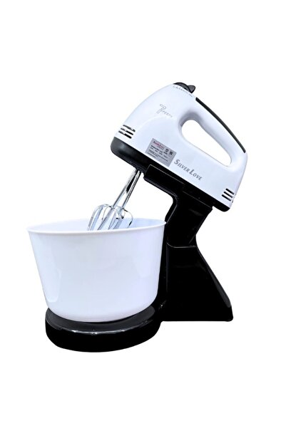 BASHAR Mixer electric cu bol din plastic MM 133B, putere 300W, cu 4 accesorii...