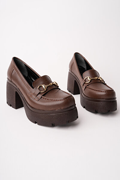 Madam Tarz Mhd-909 Thick Heel Buckle Loafer