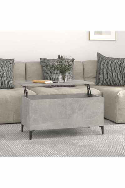 Concept Masă de cafea, gri beton, 90x44,5x45 cm, lemn compozit