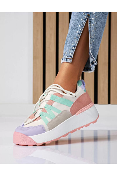 Zaira Women's pink sneakers made of eco- Leather Leonard #18635 - 40