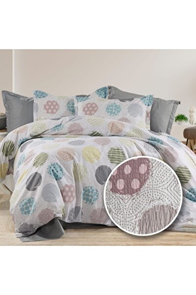 Pucioasa Crepe linen 1 person, 100% Cotton , Colorful polka dots