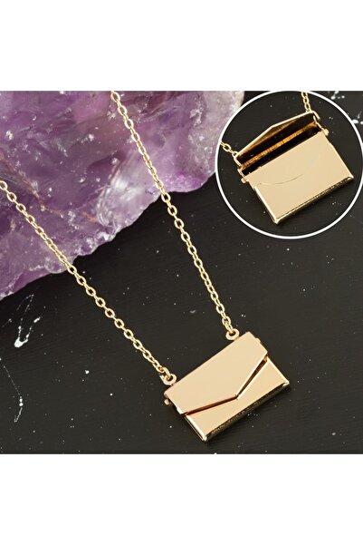 glovia bijuteri Steel Necklace with Letter Cover