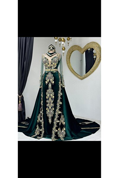 Kasr-ı saadet Balık model pelerinli yeşil kınalık