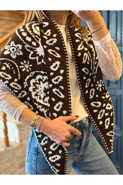 who knows ¿ Patterned Triangle Double-Sided Knitwear Shawl Women's Clothing A...