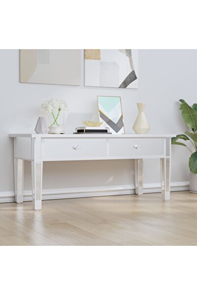 Concept Masă de cafea cu oglindă 106x45x45 cm, lemn compozit și sticlă