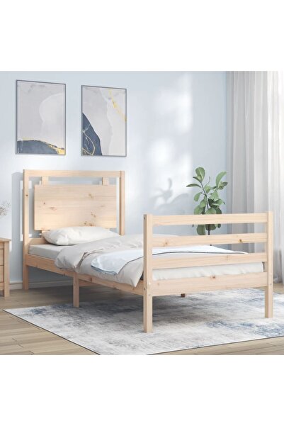 Concept Cadru de pat cu tăblie, 100x200 cm, lemn masiv