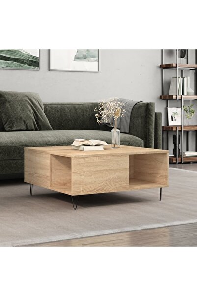 Concept Τραπεζάκι σαλονιού, καπνιστή δρυς, 80x80x36,5 εκ., επεξεργασμένο ξύλο