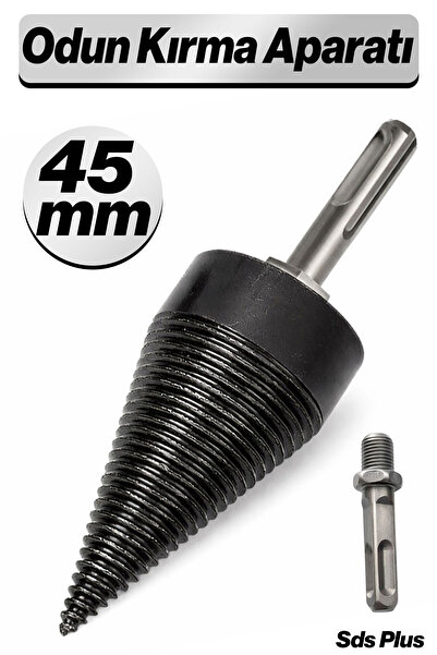 Badem10 Odun Kırma Aparatı 45 MM Matkap Uyumlu SDS Plus Uç Ahşap Kütük Odun B...