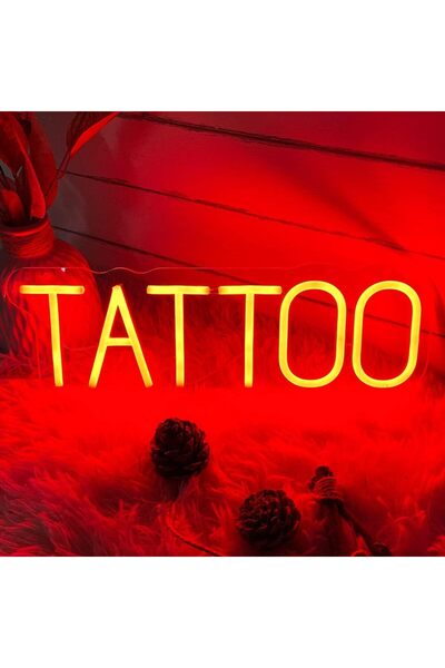 Slasa لوحة نيون LED للوشم، مقاس 40×13 سم، بقاعدة أكريليك 6 مم، إضاءة جدارية ح...