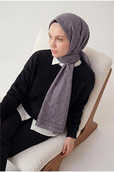 Silk Home Pamuk Poliester Liva šal tamnolilačkog boje, prozračan Teksturirano...