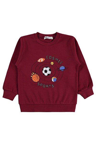 Civil Boys Cosmic Printed Sweatshirt for 2-5 Years Old Km - Claret Red 2-3 Ye...