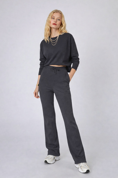 YAKAMEL Women's Premium Long Sleeve High Waist Loose Leg Tracksuit Set