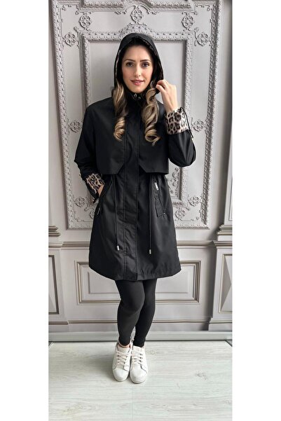 GLAMSI Jacket with leopard details and pockets