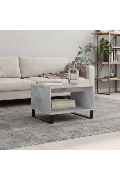 Concept Τραπεζάκι σαλονιού, γκρι σκυροδέματος, 60x50x40 εκ., επεξεργασμένο ξύλο