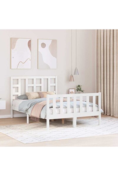 Concept Cadru de pat de 1,2 m cu tăblie, pentru două persoane mic, lemn masiv