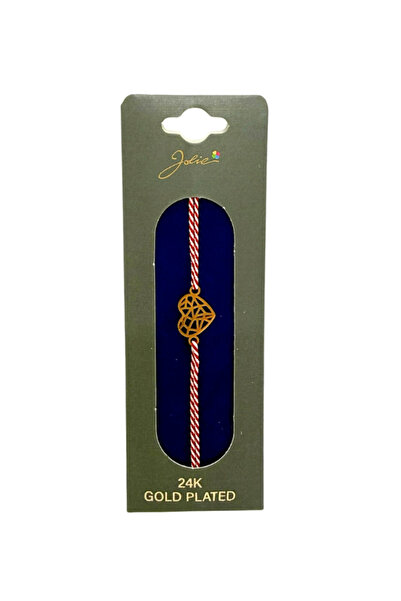 OEM Mărțișor Brățară cu Inimă , Placată cu Aur 24K, Șnur Tradițional Roșu-Alb