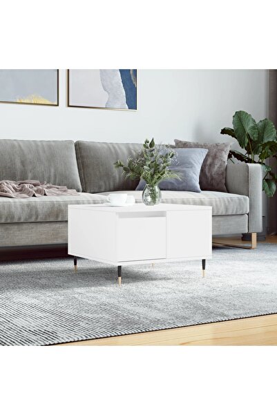 Concept Τραπεζάκι σαλονιού, λευκό, 55x55x36,5 εκ., επεξεργασμένο ξύλο